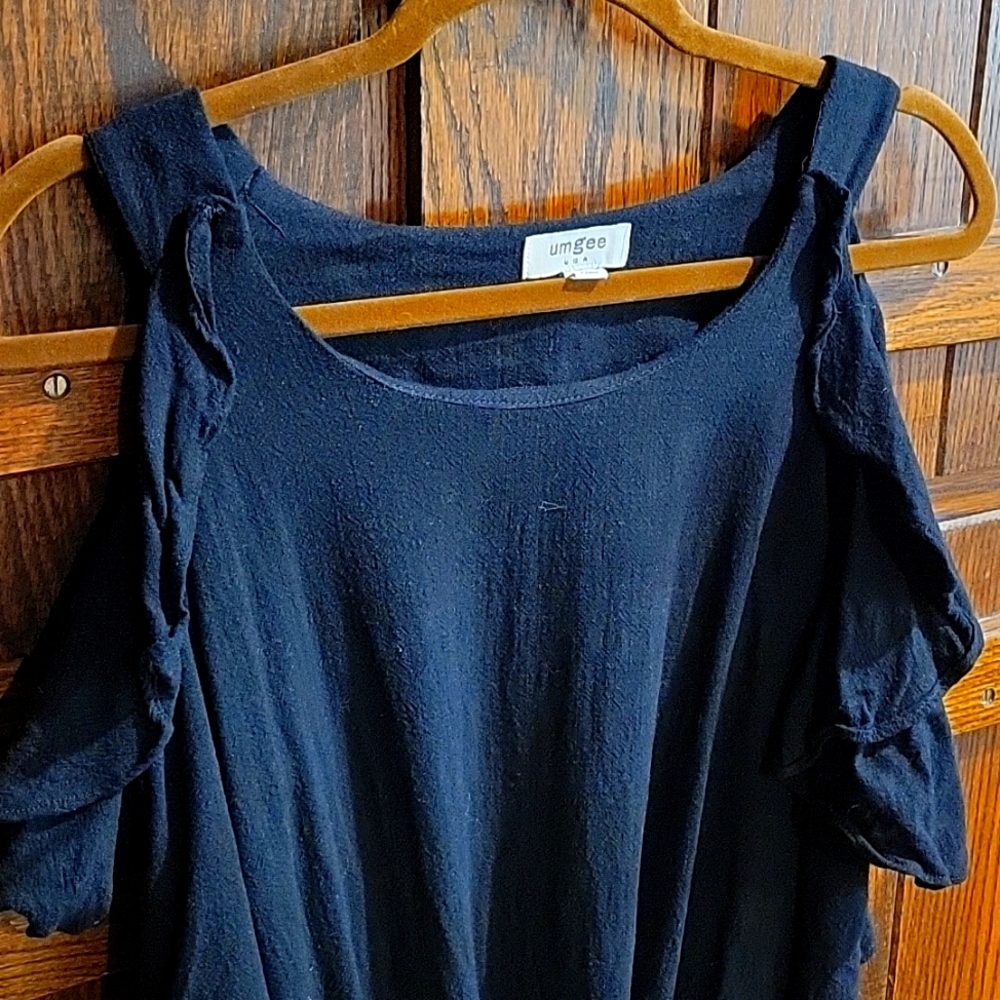 Feminine Flowing Black Top